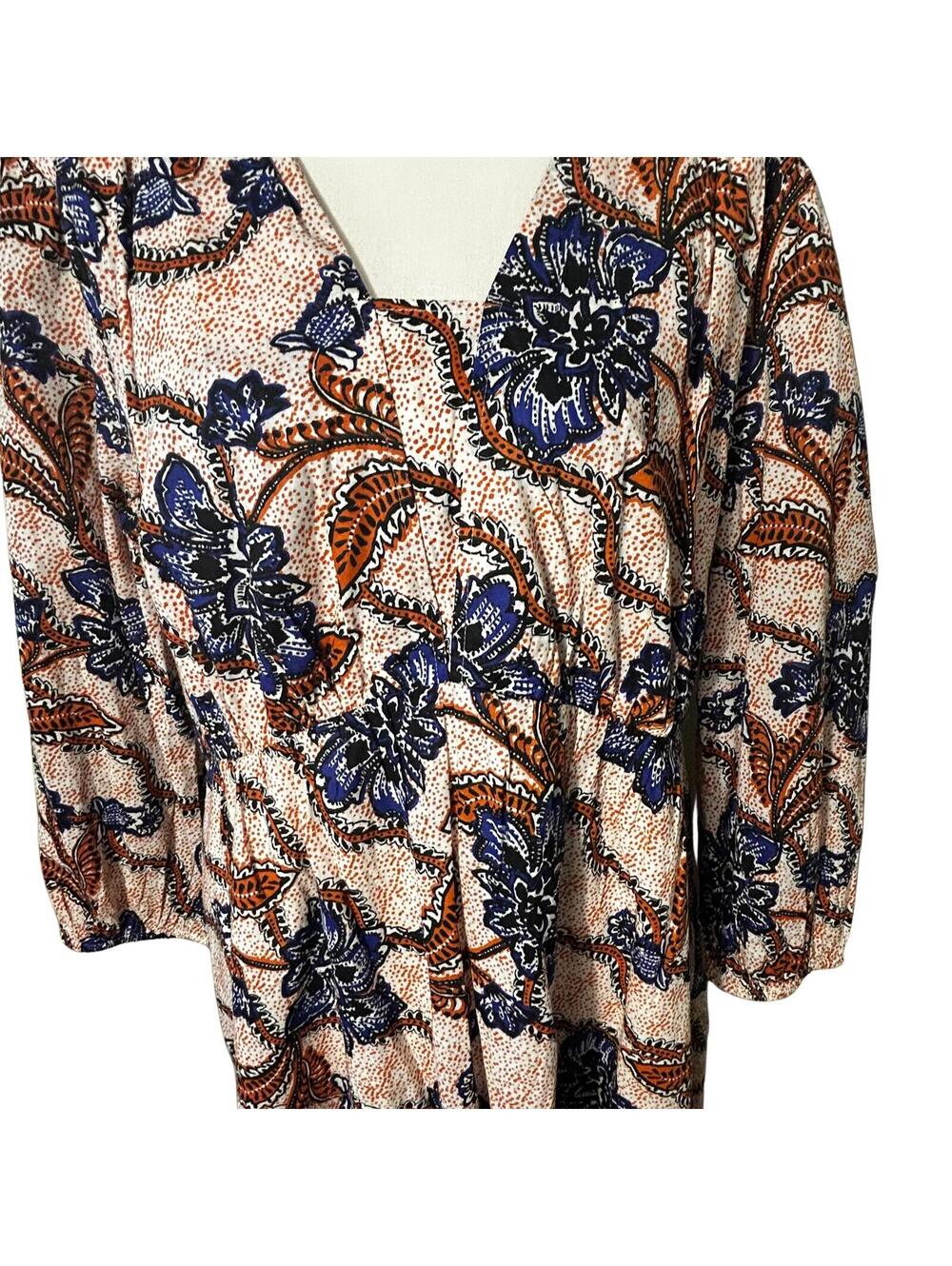 Chico's Maxi Dress Size 3 US 16 Floral Paisley Print 100% Cotton NWT - Picture 6 of 9